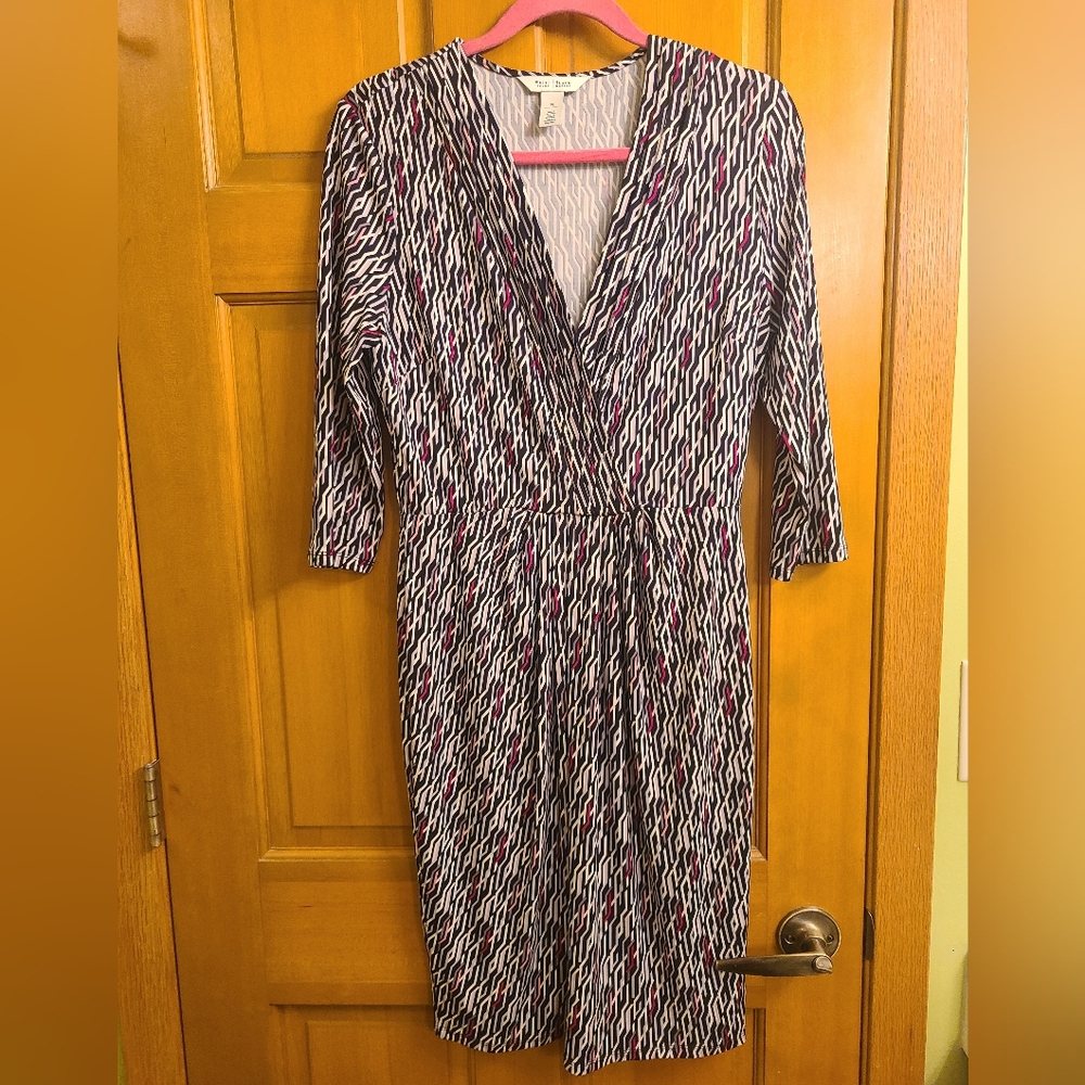 White House Black Market Geometric Pattern Dress sz M
